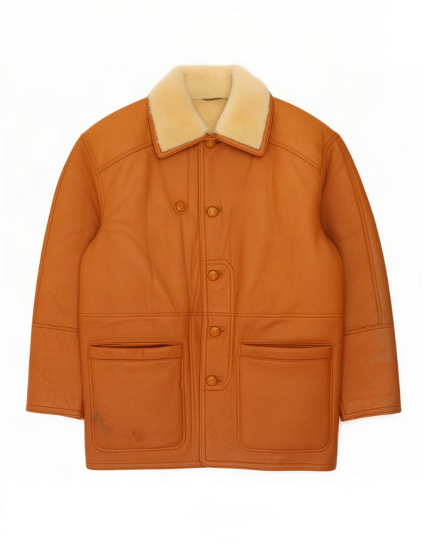 Jachetă vintage pentru bărbați din shearling IT 52 XL maro