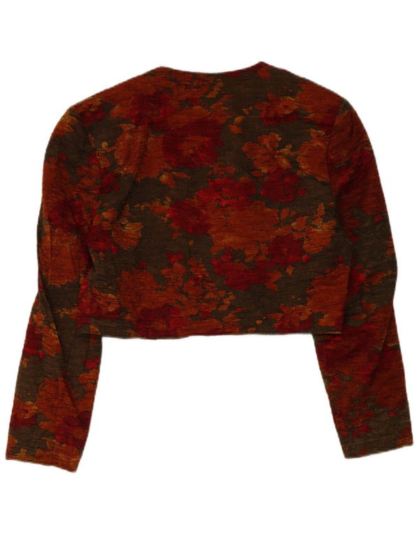 Jachetă Bolero Vintage Femei IT 42 Medium Multicolor Floral Viscose