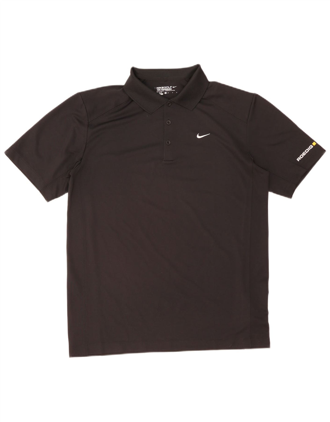 Tricou polo Nike Dri Fit Graphic pentru bărbați, poliester mediu negru