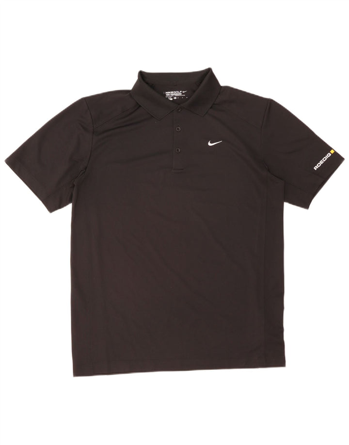 Tricou polo Nike Dri Fit Graphic pentru bărbați, poliester mediu negru
