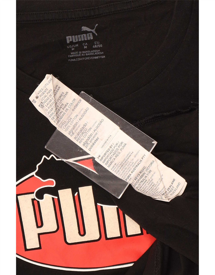 Tricou grafic Puma pentru bărbați Top mediu negru bumbac