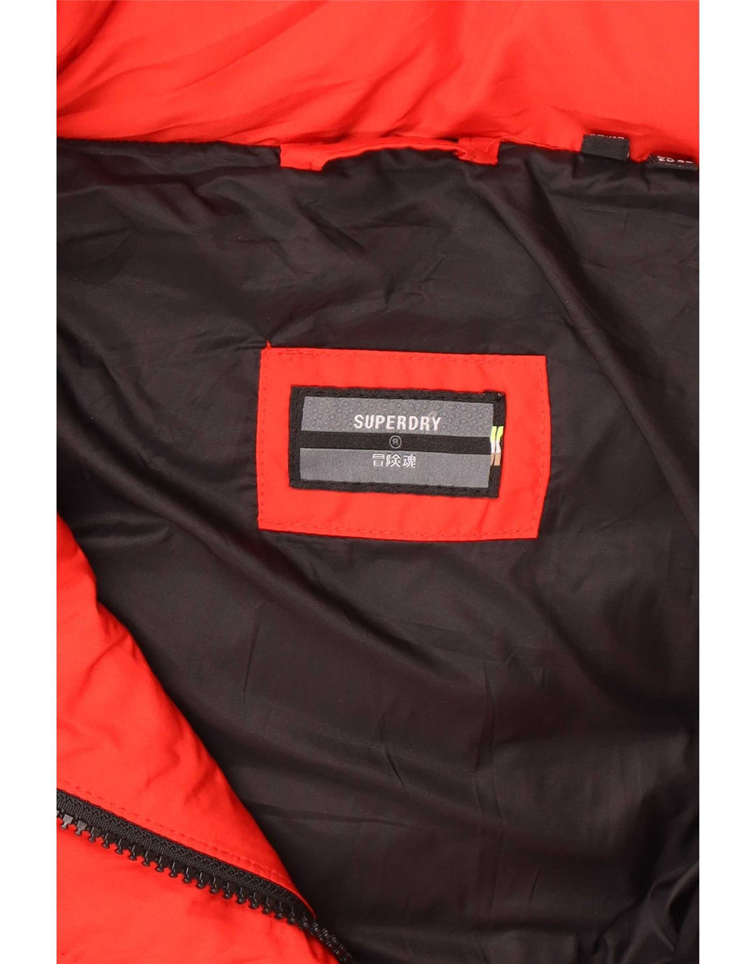 Palton căptușit cu glugă Superdry pentru femei UK 12 Poliester roșu mediu