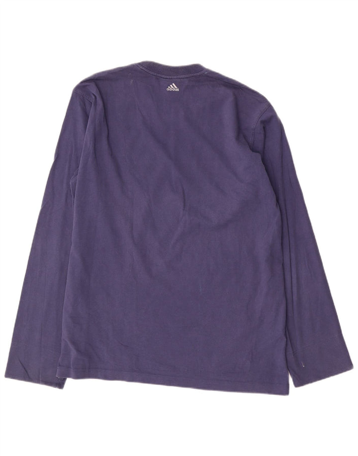 Top pentru bărbați Adidas cu mânecă lungă, mediu, bleumarin, bumbac