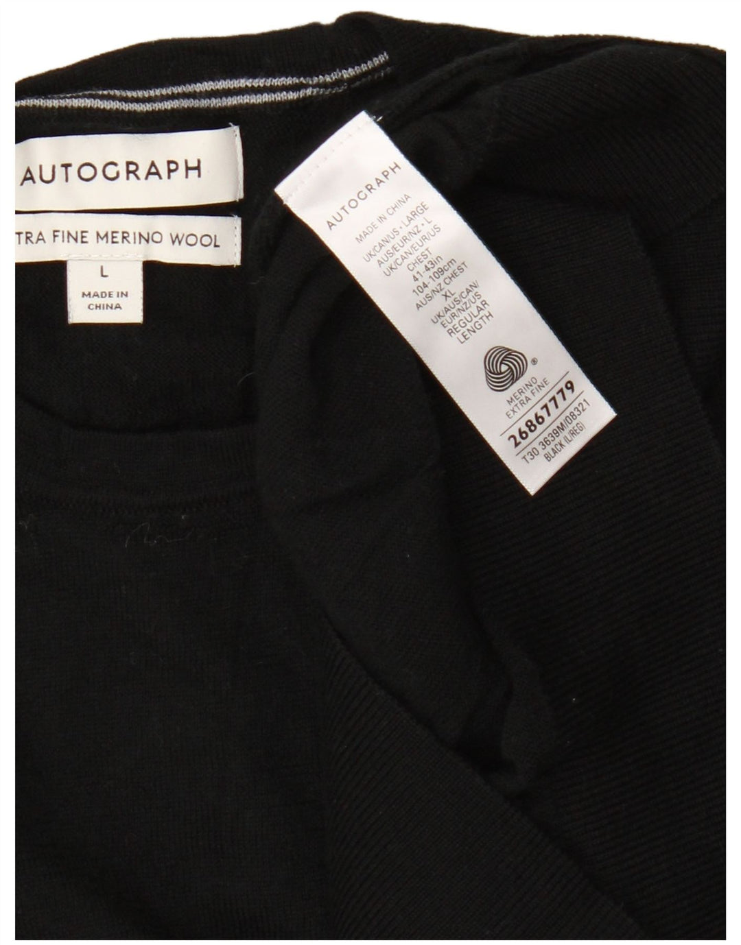 Pulover pentru bărbați Marks & Spencer, cu gât crew, mare, negru