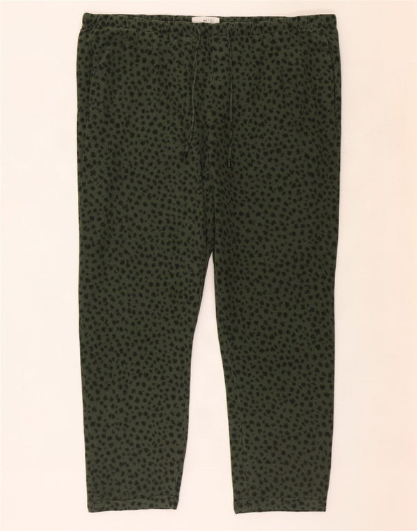Marks & Spencer Pantaloni casual pentru femei UK 20 2XL W38 L23 Green Animal Print