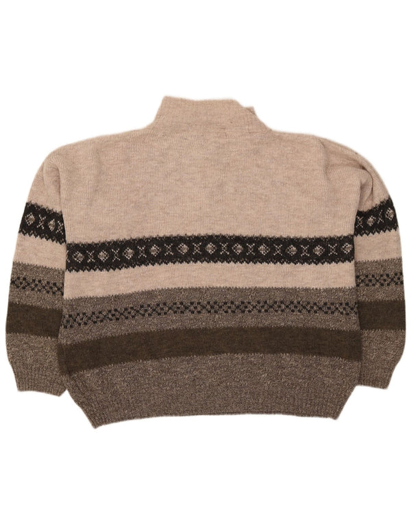 Pulover Southern pentru bărbați, cu fermoar, cu gât, 2XL, bej, acrilic Fair Isle