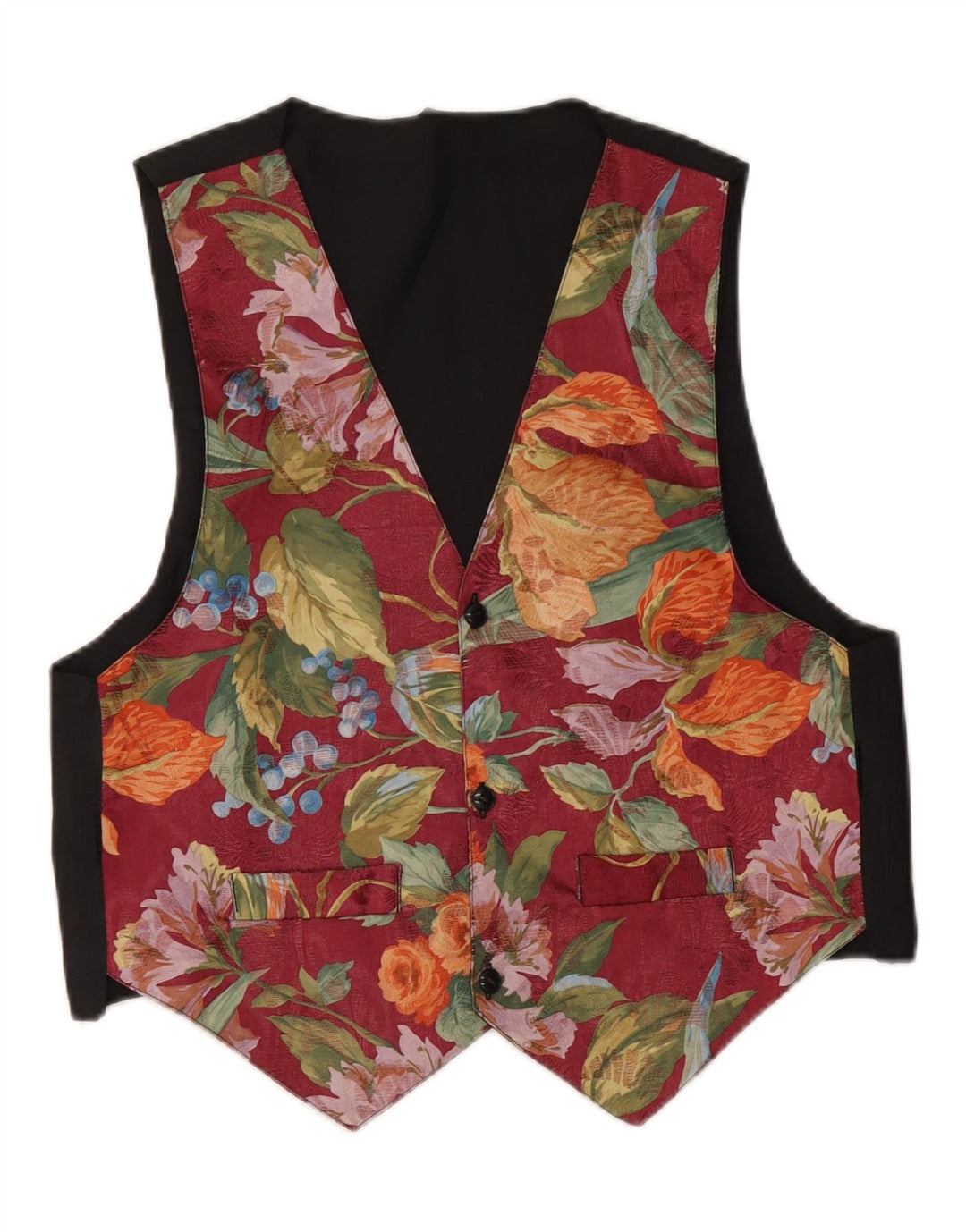 Vestă pentru femei VINTAGE UK 14 Poliester Floral Negru Mediu