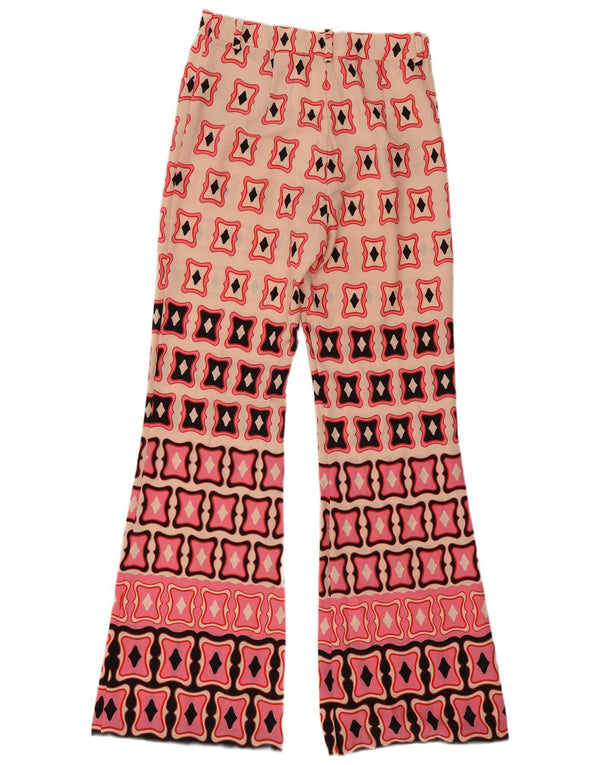 Pantaloni casual evazați cu talie înaltă pentru femei Zara Mediu L28 L31 roz geometric