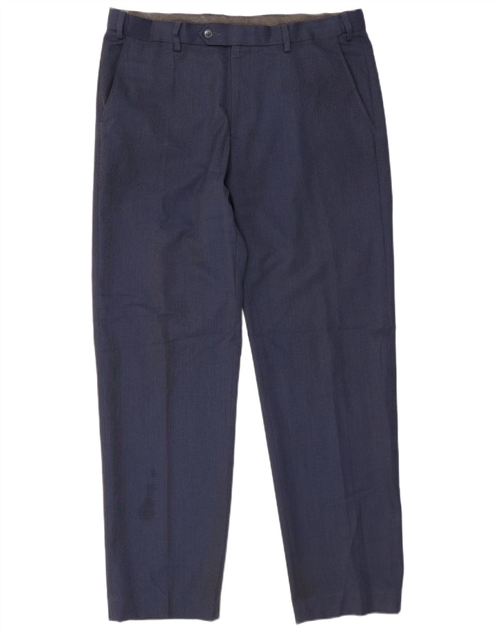 Pantaloni de costum obișnuiți, drepti, pentru bărbați, Marks & Spencer, L36 L31, bleumarin