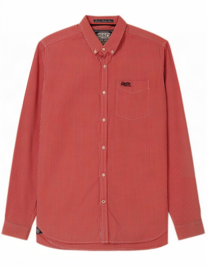 Cămașă pentru bărbați Superdry 2XL, bumbac vichy roșu