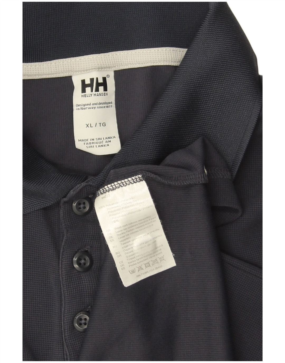 HELLY HANSEN Mens Polo Shirt XL Navy Blue Polyamide