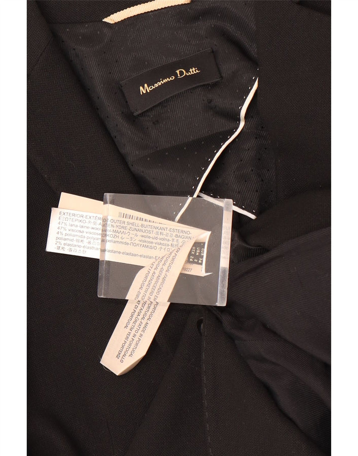 MASSIMO DUTTI Jachetă Blazer Femei 1 Buton EU 34 XS Lână Neagră