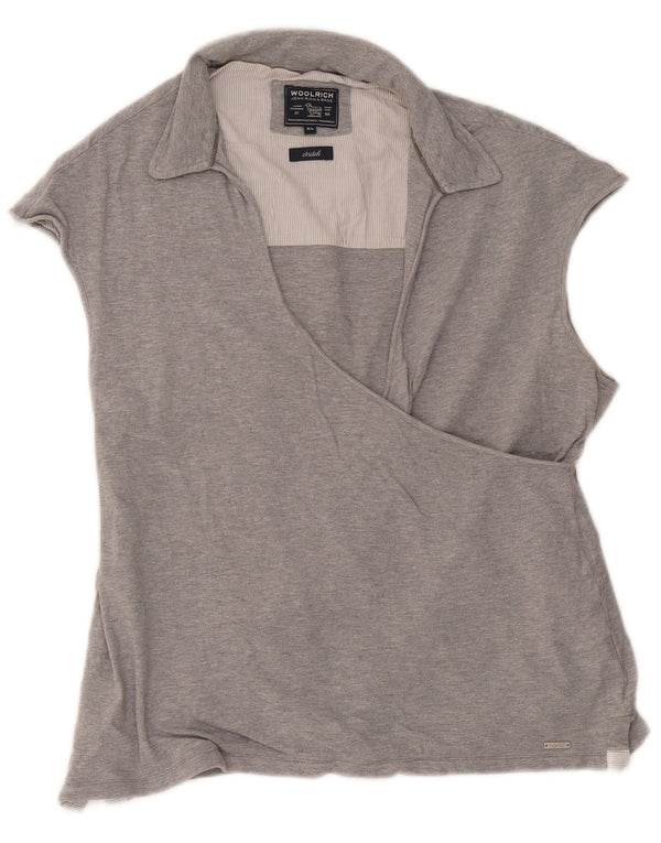 Woolrich Tricou polo fără mâneci pentru femei UK 18 XL bumbac gri