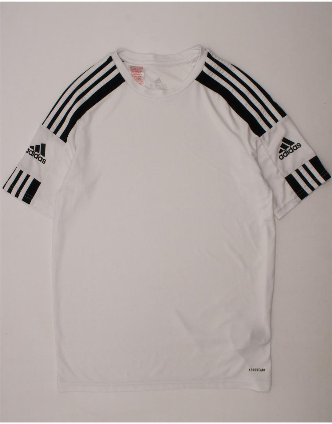 ADIDAS Boys Aeroready T-Shirt Top 15-16 Years White Polyester Vintage Adidas and Second-Hand Adidas from Messina Hembry 