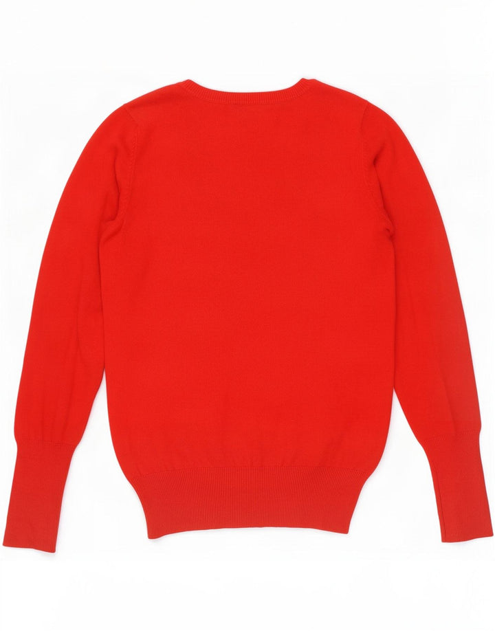 Pulover cu decolteu în V Zara pentru femei UK 12 Medium Red