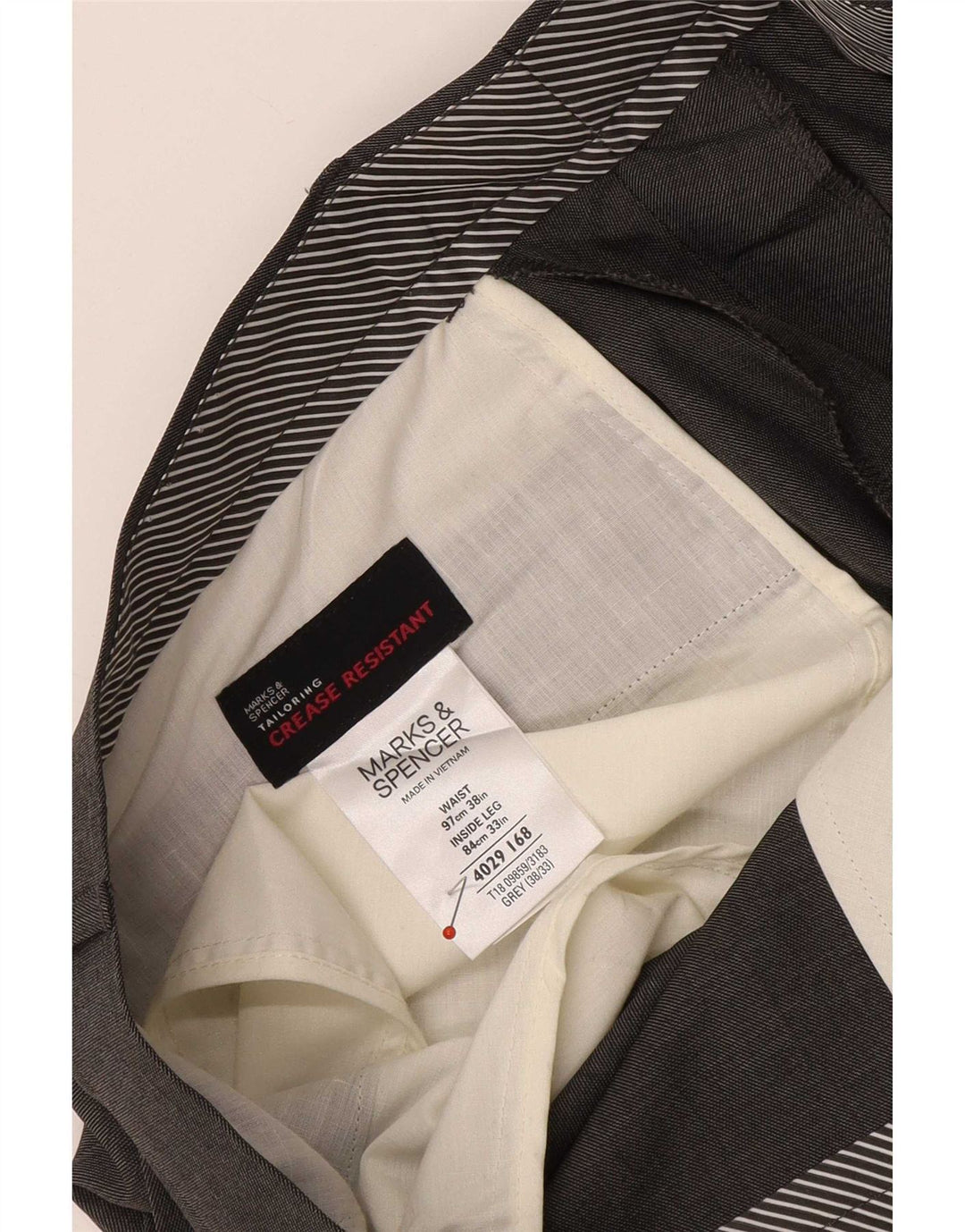 Marks & Spencer Pantaloni drepți pentru bărbați L38 L31 Poliester gri