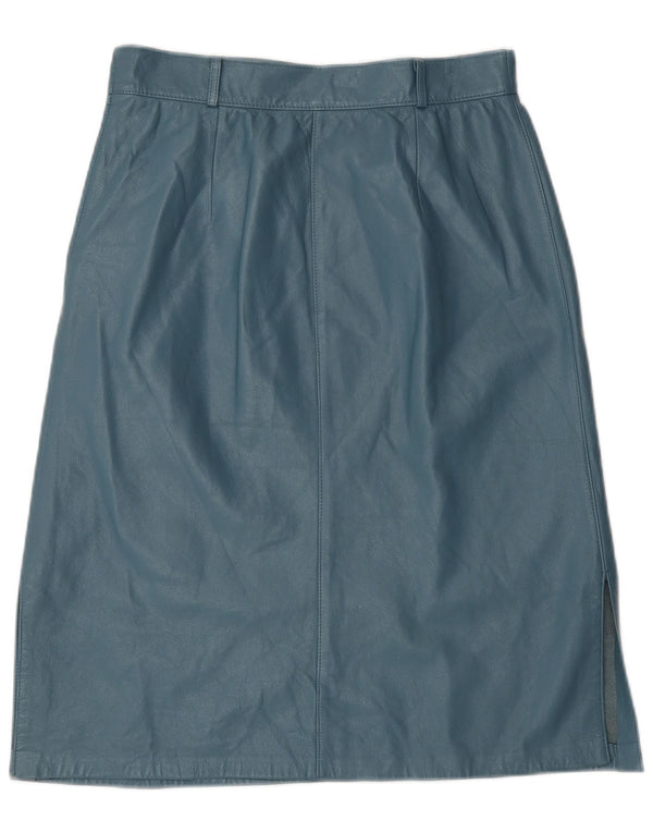 Fusta din piele vintage pentru femei W28 albastru mediu