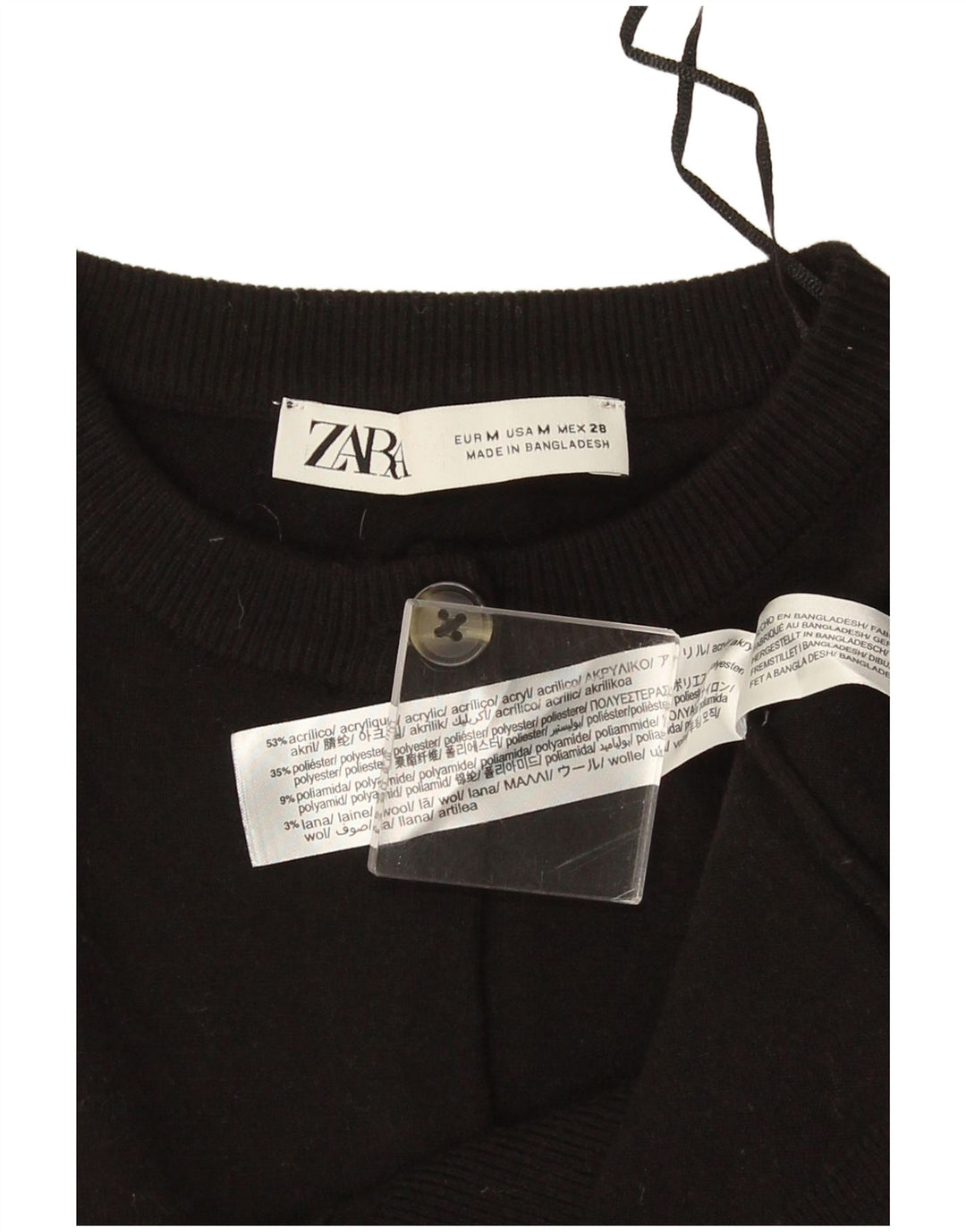 Pulover Bolero pentru femei Zara UK 14 Medium Negru Acrilic