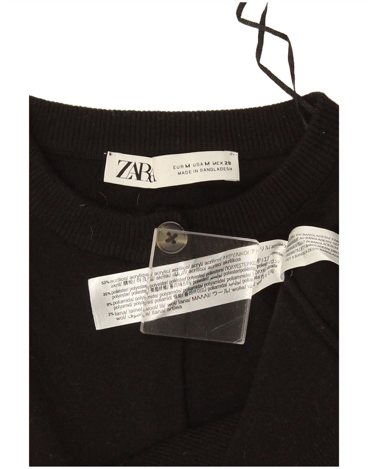 Pulover Bolero pentru femei Zara UK 14 Medium Negru Acrilic