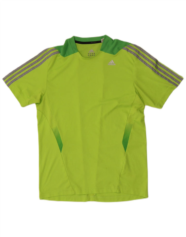 Tricou Adidas Climacool pentru bărbați Top Mediu Verde Poliester Colorblock