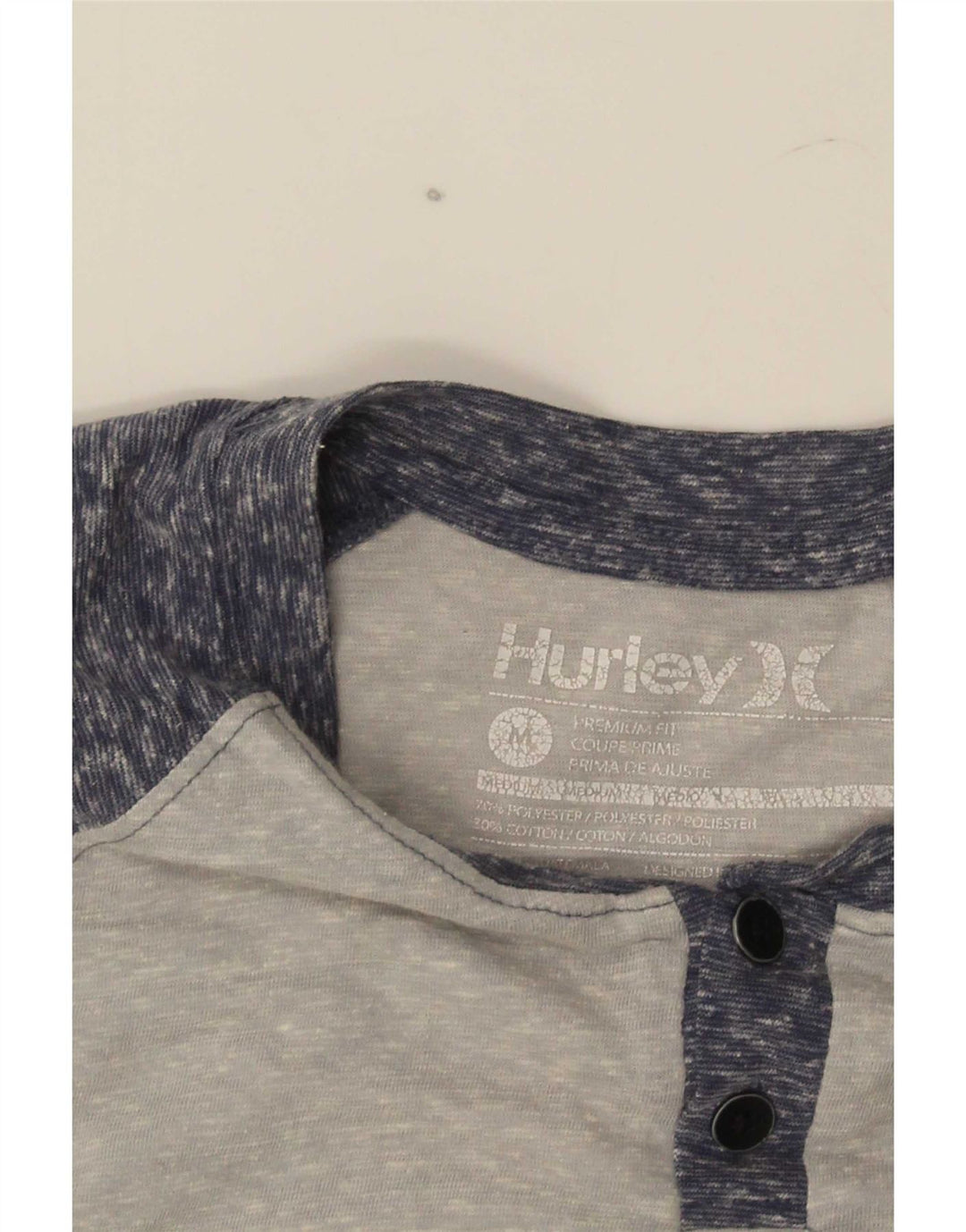 Tricou Hurley Premium Fit pentru bărbați Top Mediu Gri Poliester Colorblock