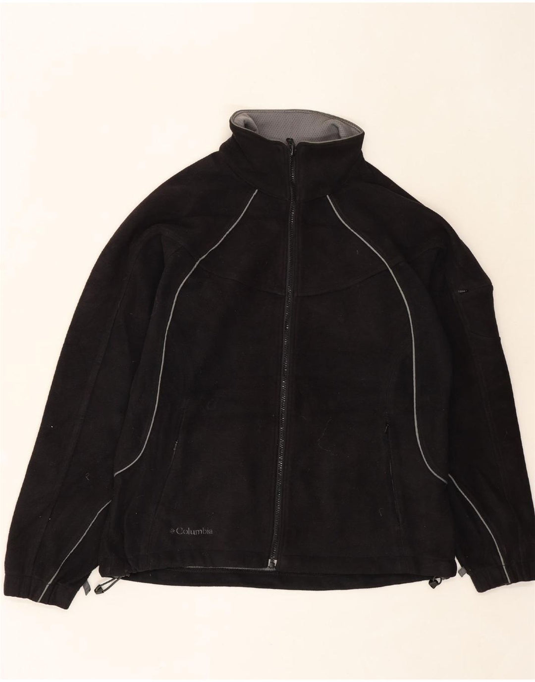 COLUMBIA Womens Tracksuit Top Jacket UK 16 Large Black Polyester Vintage Columbia and Second-Hand Columbia from Messina Hembry 