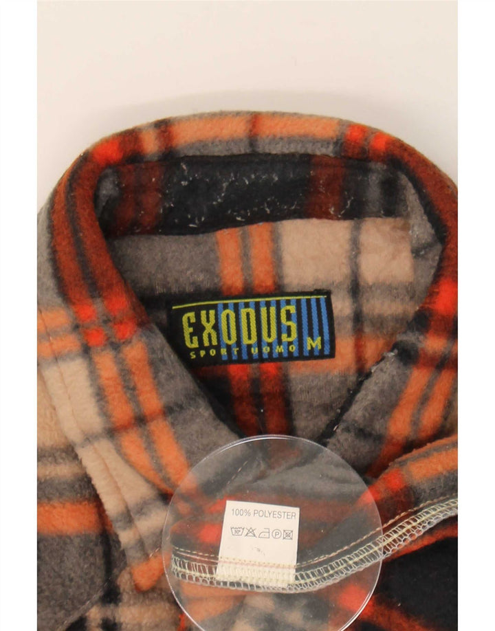 Cămașă vintage pentru bărbați din lână, maro mediu, poliester în carouri