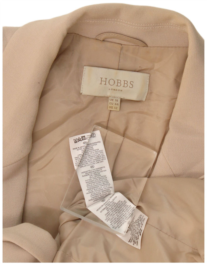 Jachetă Hobbs pentru femei cu 1 nasture, UK 16, mare, bej, poliester