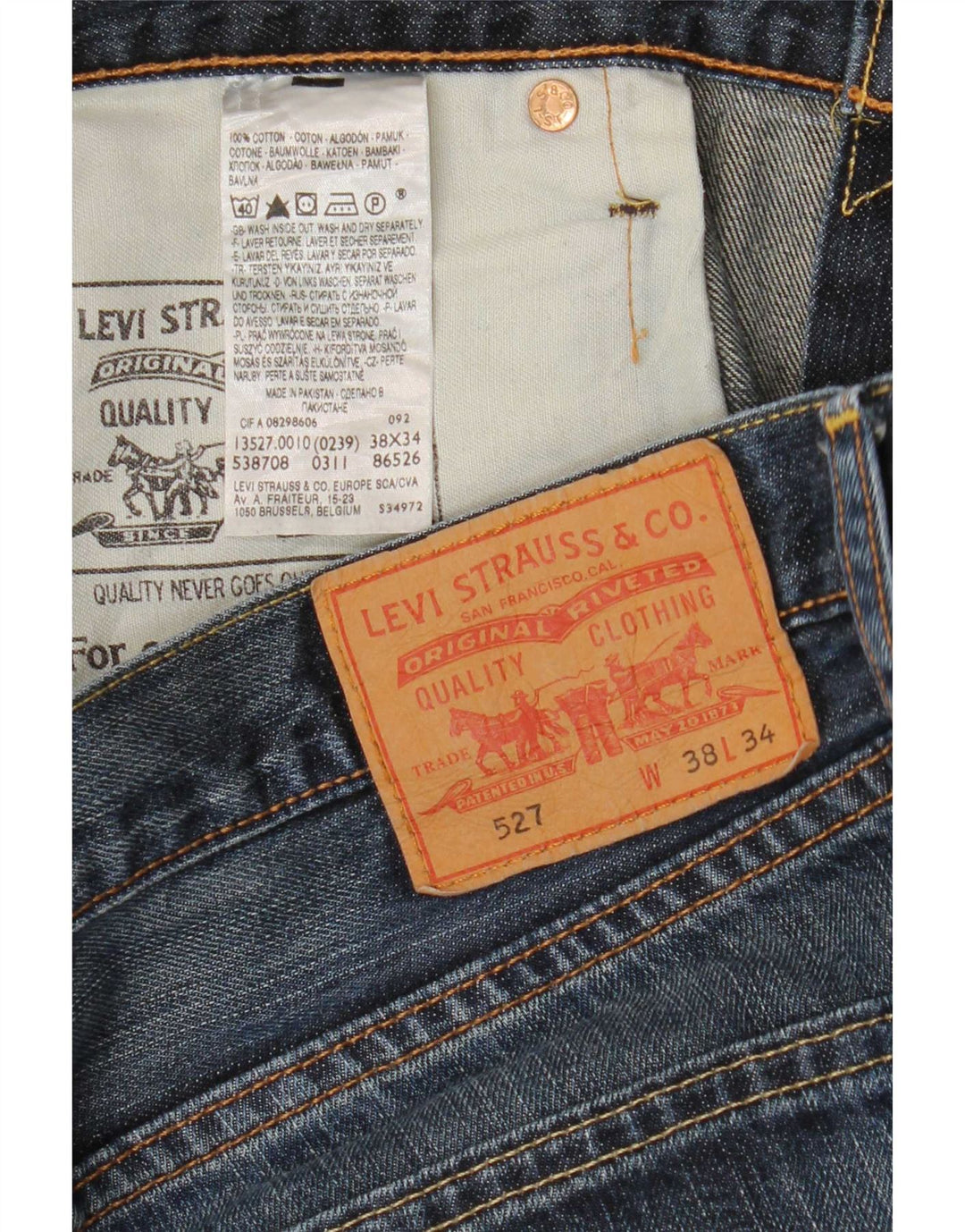 Blugi pentru bărbați Levi's 527 Bootcut W38 L30 bumbac bleumarin