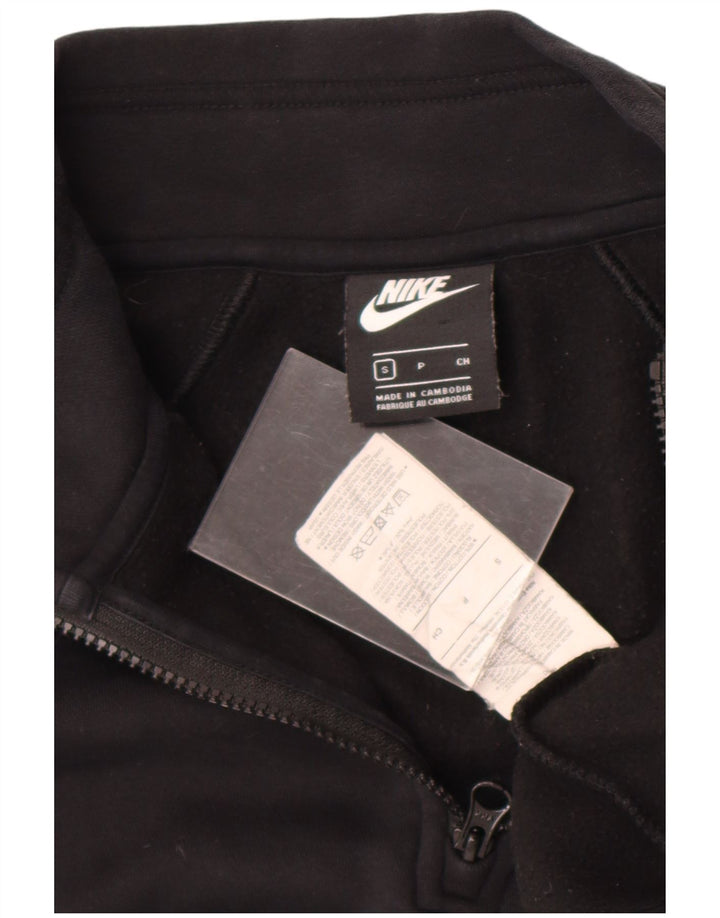 Pulover Nike pentru femei, supradimensionat, cu grafic și gât, cu fermoar, UK 10, mic, negru