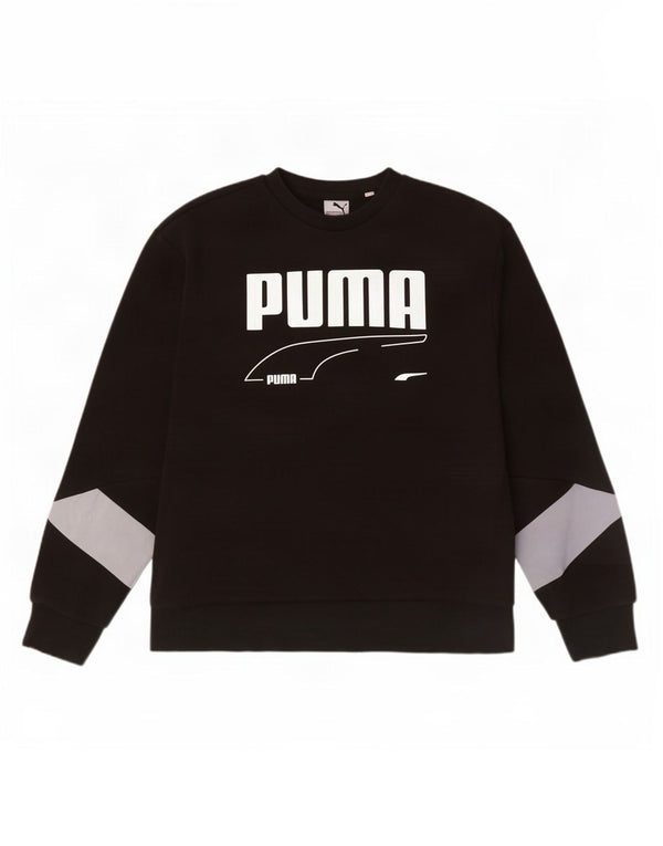 Hanorac grafic pentru bărbați Puma Jumper XL, bumbac color bloc negru