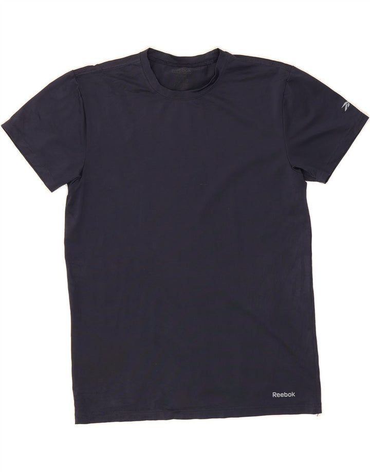 REEBOK Womens T-Shirt Top UK 14 Medium Navy Blue Vintage Reebok and Second-Hand Reebok from Messina Hembry 