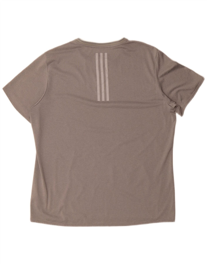 Tricou pentru alergare pentru bărbați Adidas Top XL poliester cu dungi gri