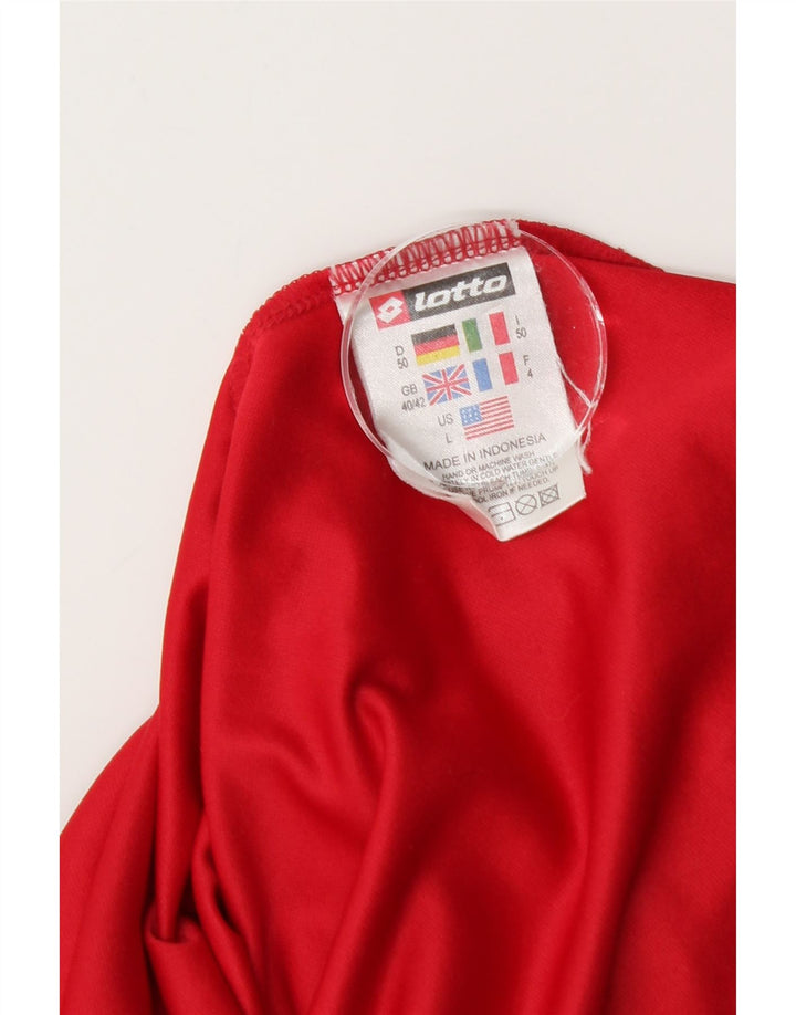 Tricou polo pentru bărbați Lotto UK 40/42 Poliester mare cu dungi roșii