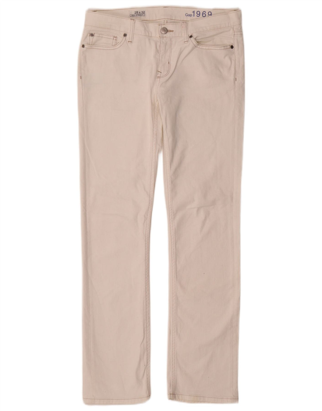 Blugi drepti pentru femei Gap W28 L32 Bumbac alb