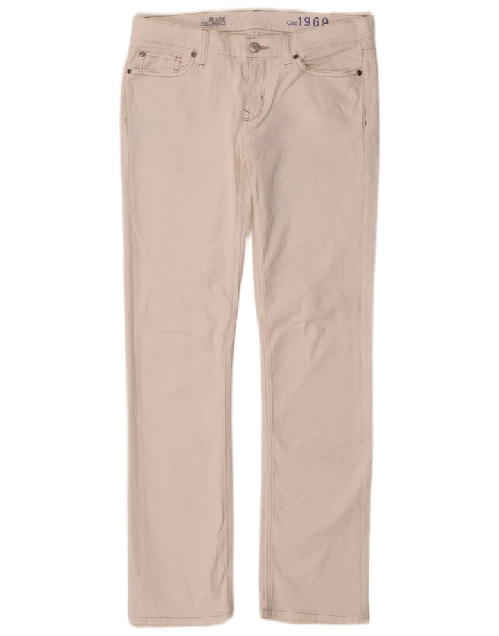 Blugi drepti pentru femei Gap W28 L32 Bumbac alb