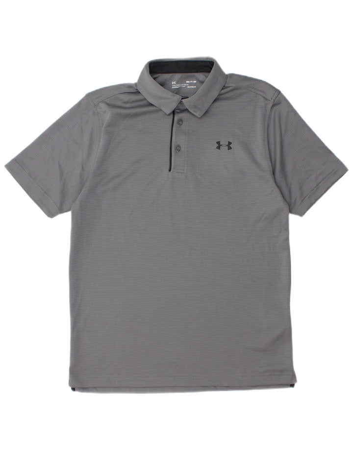 Tricou polo Under Armour Heat Gear pentru bărbați, mic, gri, poliester