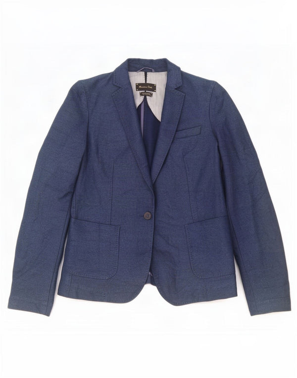 Massimo Dutti Jachetă Blazer Femei 1 Buton EU 36 XS Bumbac bleumarin