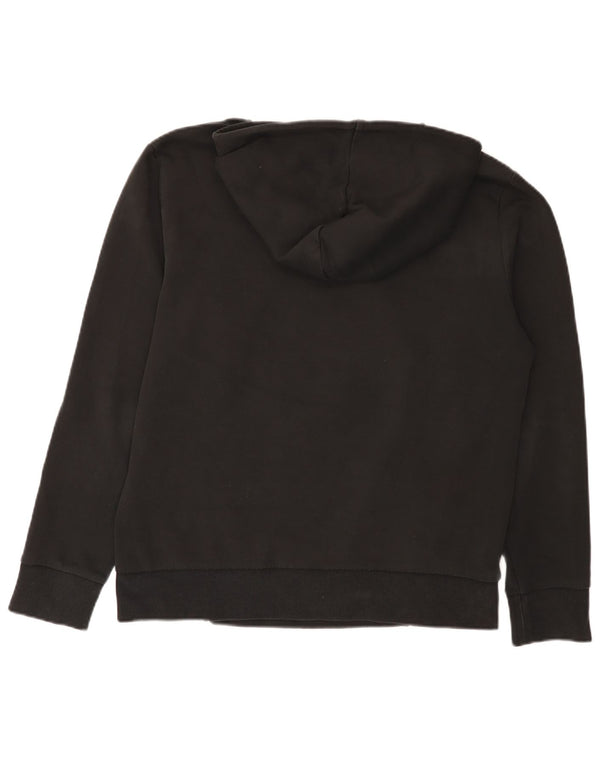 Hugo Boss Pulover cu glugă cu grafic pentru femei UK 16, mare, negru, bumbac