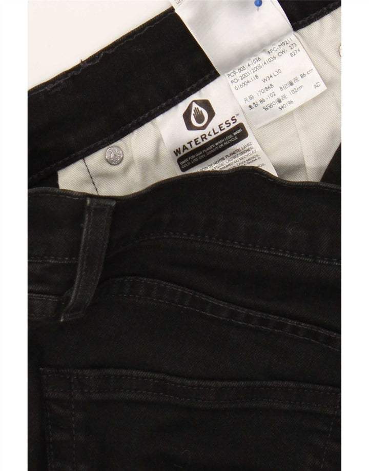 Blugi drepti pentru bărbați Levi's W34 L30 bumbac negru