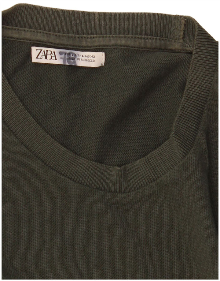 Tricou pentru bărbați Zara Top Large Kaki