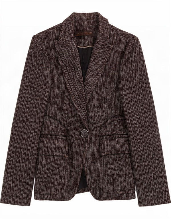 Blazer pentru femei Zara, cu 1 nasture, UK 8, Gri, Poliester în schemă