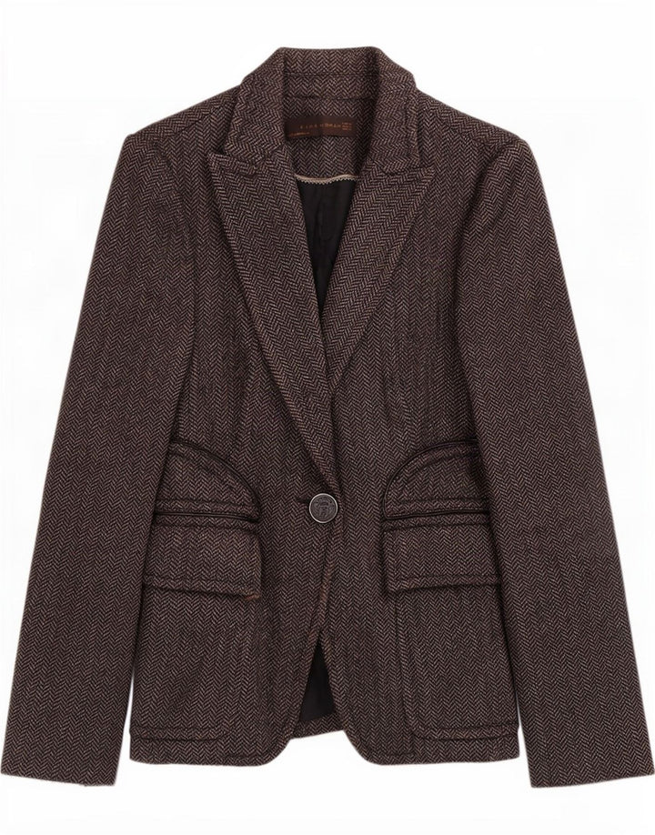 Blazer pentru femei Zara, cu 1 nasture, UK 8, Gri, Poliester în schemă