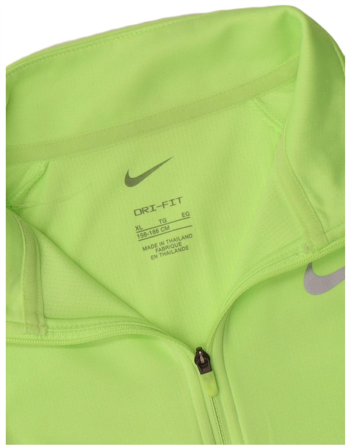 Top de trening Nike Dri Fit Zip Neck Pullover pentru baieti 13-14 ani, verde