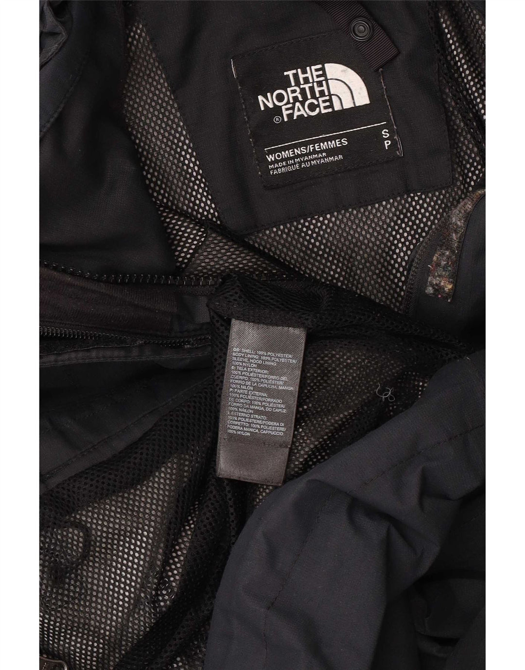 Jachetă de ploaie cu glugă pentru femei The North Face UK 10, poliester negru mic