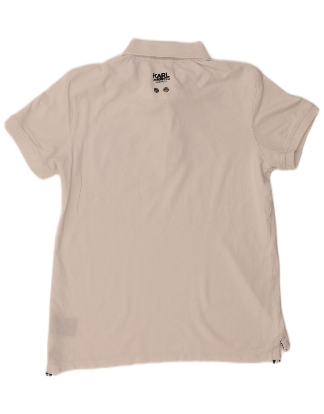 Tricou polo Karl Lagerfeld pentru bărbați, bumbac alb mediu