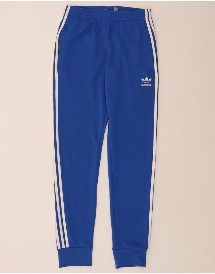 ADIDAS Mens Tracksuit Trousers Joggers Small  Blue Polyester