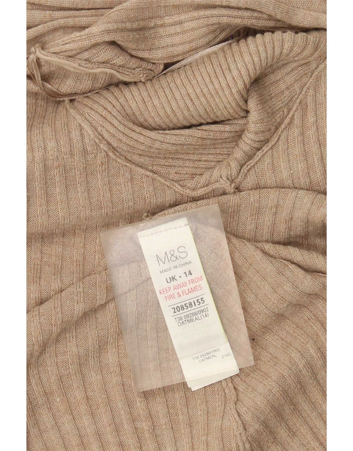 Pulover cardigan deschis pentru femei Marks & Spencer UK 14 Medium Bej
