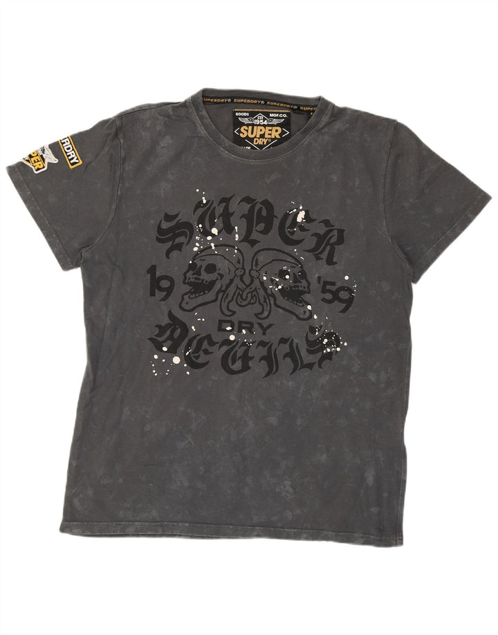 Tricou grafic pentru bărbați SUPERDRY Top mare gri Tie Dye