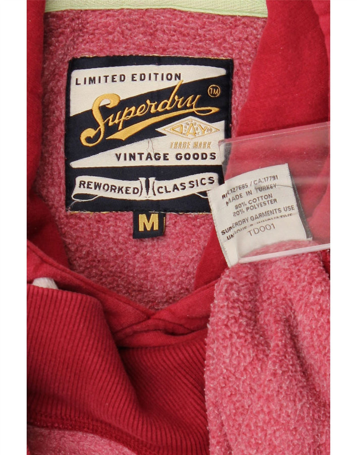 Pulover cu glugă grafic Superdry pentru bărbați, bumbac roșu mediu